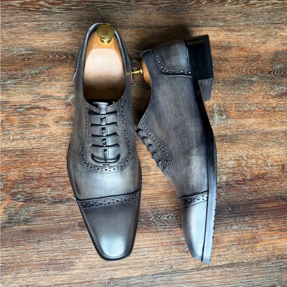 Handmade grey Captoe oxfords - Picture 2 of 4